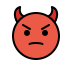 angry face with horns